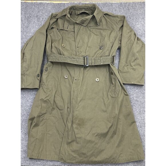 US Army Field Coat Mens 37R Green Overcoat 1946 Vintage OD Trenchcoat